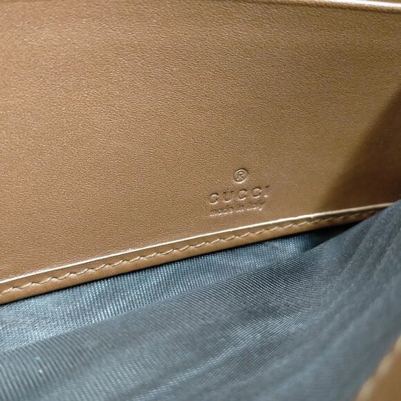 Authentic Gucci Padlock Chain Wallet Brown PVC mn494-112925 - Picture 9 of 10